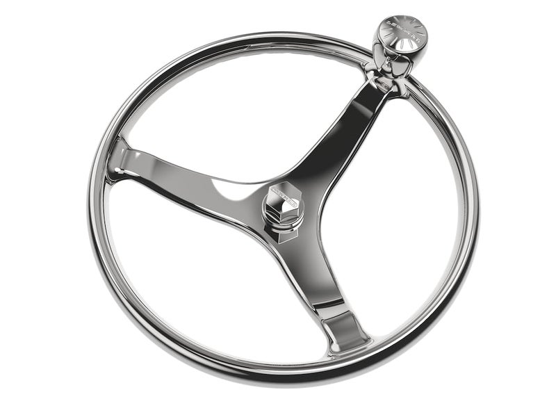 Lewmar 15.5" Powerboat Steering Wheel with PowerGrip Control Knob and 5/8" Nut - Image 1